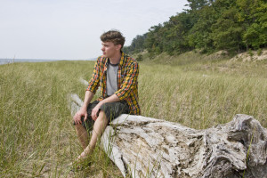 Peter on a log